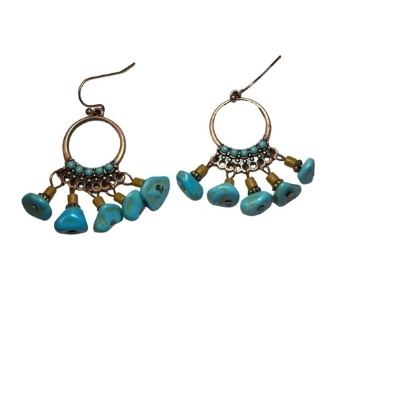 Ethnic Boho Style geometric women’s drop pierced earrings. - Picture 4 of 6